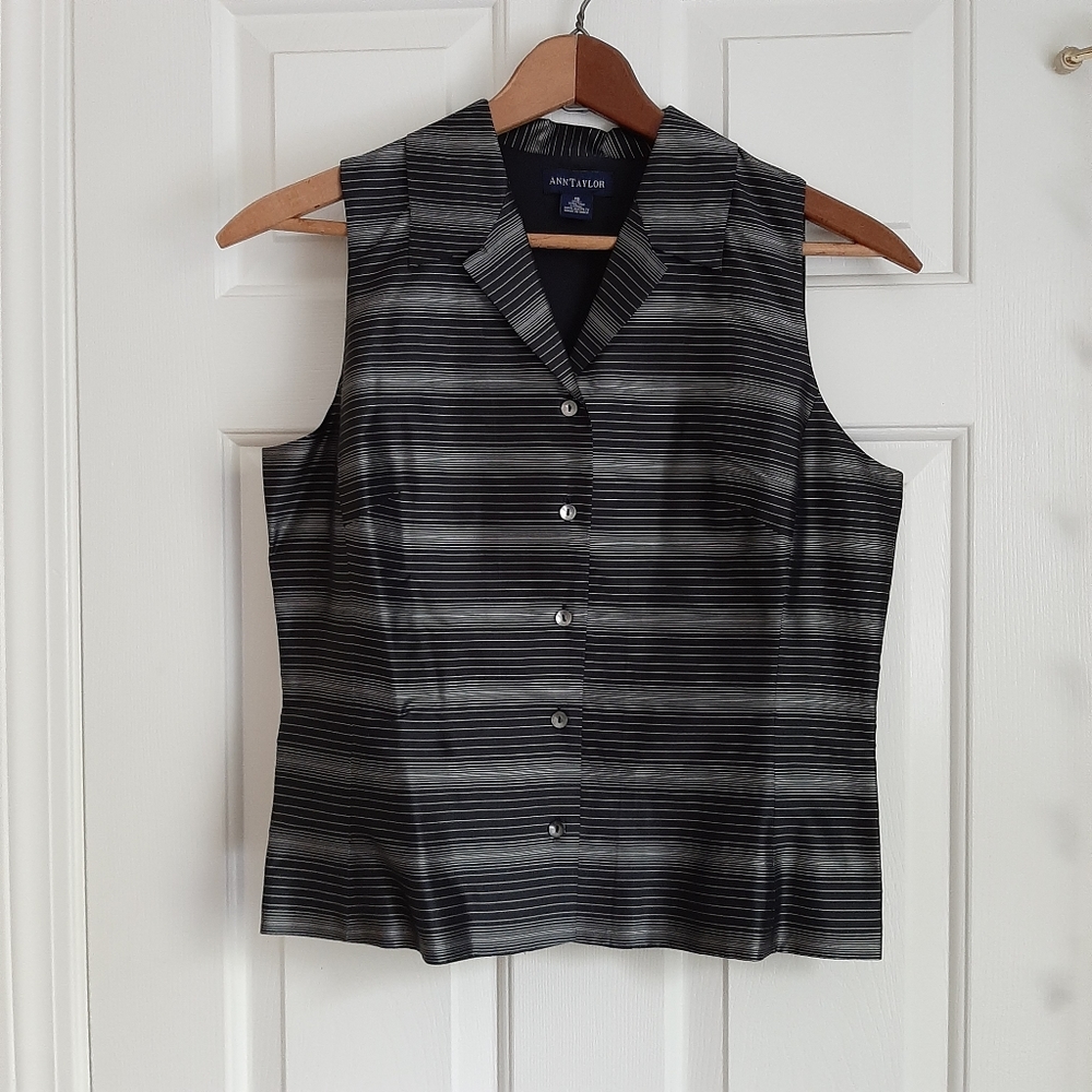 Ann Taylor Fitted Sleeveless Silk Blouse, Woman's Size 10